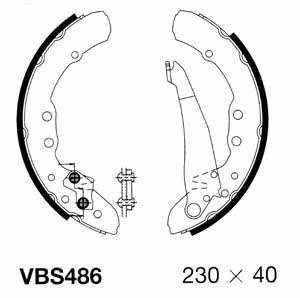 Motorquip VBS486 Brake shoe set VBS486