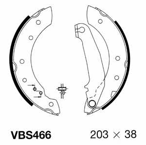 Motorquip VBS466 Brake shoe set VBS466