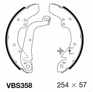 Motorquip VBS358 Brake shoe set VBS358