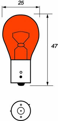 Motorquip LVEB581 Glow bulb yellow PY21W 12V 21W LVEB581