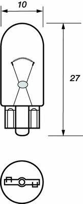 Motorquip LVEB504 Glow bulb W3W 12V 3W LVEB504