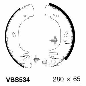 Motorquip VBS534 Brake shoe set VBS534
