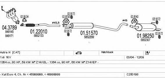 Mts C250198026487 Exhaust system C250198026487 C250198026487 Mts Exhaust system