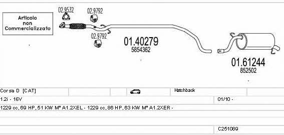Mts C251089024106 Exhaust system C251089024106 C251089024106 Mts Exhaust system