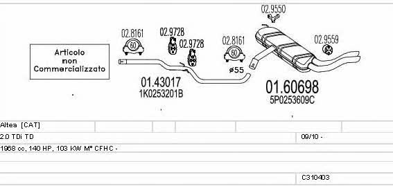 Mts C310403024012 Exhaust system C310403024012