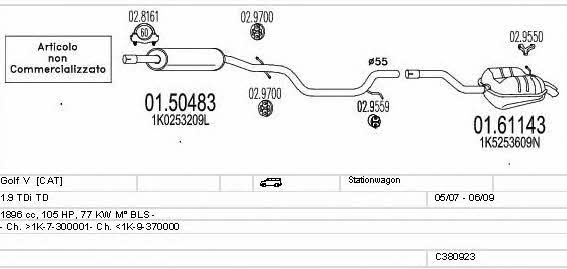 Mts C380923025096 Exhaust system C380923025096 C380923025096 Mts Exhaust system