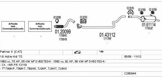 Mts C260844024865 Exhaust system C260844024865