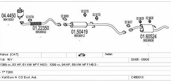 Mts C450013020763 Exhaust system C450013020763 C450013020763 Mts Exhaust system