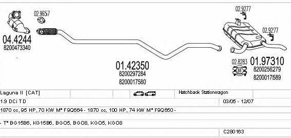  C280163026105 Exhaust system C280163026105