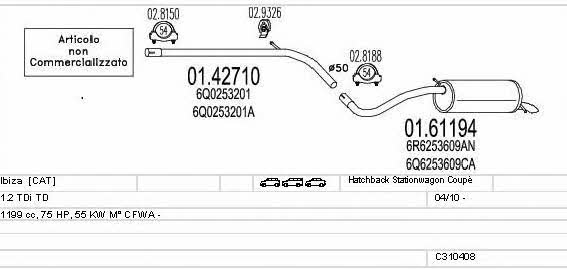 Mts C310408024020 Exhaust system C310408024020