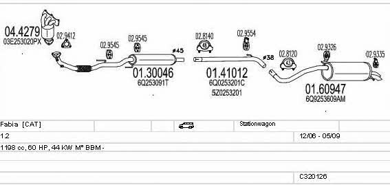 Mts C320126024345 Exhaust system C320126024345 C320126024345 Mts Exhaust system