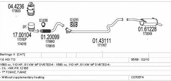 Mts C070574024845 Exhaust system C070574024845