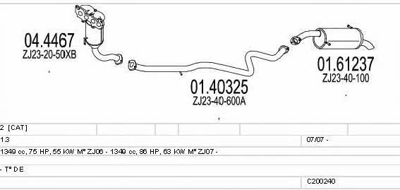 Mts C200240024245 Exhaust system C200240024245