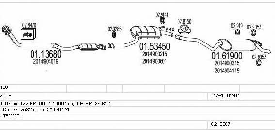 Mts C210007026385 Exhaust system C210007026385 C210007026385 Mts Exhaust system