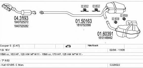  C220022025141 Exhaust system C220022025141