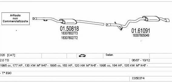  C050374026308 Exhaust system C050374026308