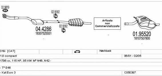 Mts C050397025167 Exhaust system C050397025167