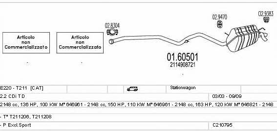 Mts C210795025625 Exhaust system C210795025625