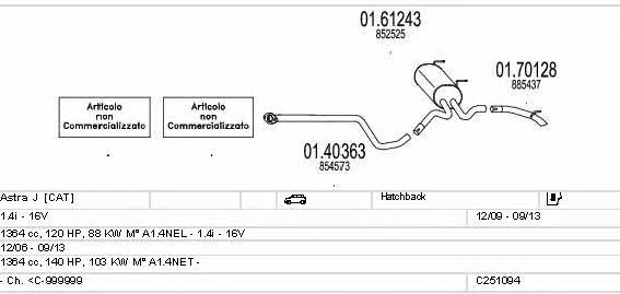 Mts C251094024165 Exhaust system C251094024165