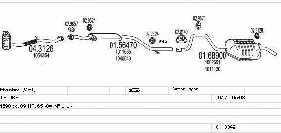 Mts C110349003316 Exhaust system C110349003316 C110349003316 Mts Exhaust system