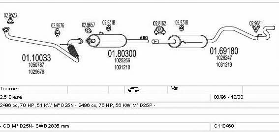 C110460019845 Mts Exhaust system
