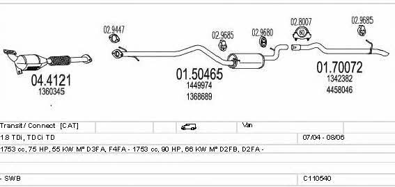 C110540009163 Mts Exhaust system