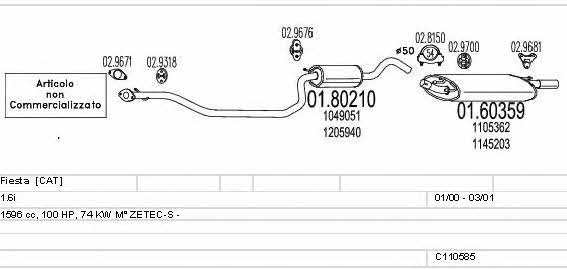 Mts C110585009785 Exhaust system C110585009785