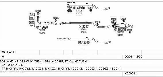 Mts C260011005880 Exhaust system C260011005880