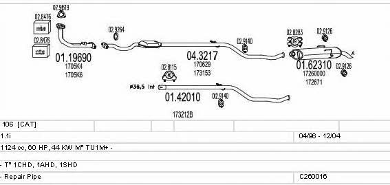 Mts C260016005886 Exhaust system C260016005886