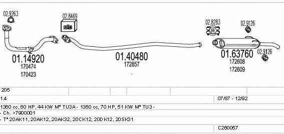 Mts C260057005932 Exhaust system C260057005932