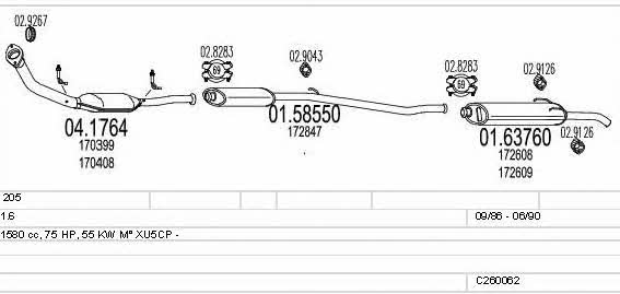  C260062005938 Exhaust system C260062005938