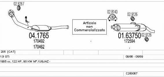 Mts C260067005943 Exhaust system C260067005943 C260067005943 Mts Exhaust system