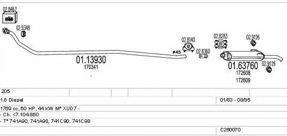  C260070005947 Exhaust system C260070005947