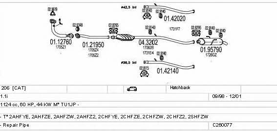  C260077005954 Exhaust system C260077005954