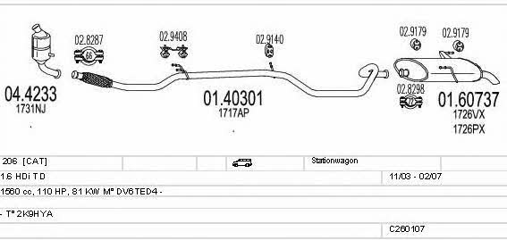 Mts C260107006009 Exhaust system C260107006009