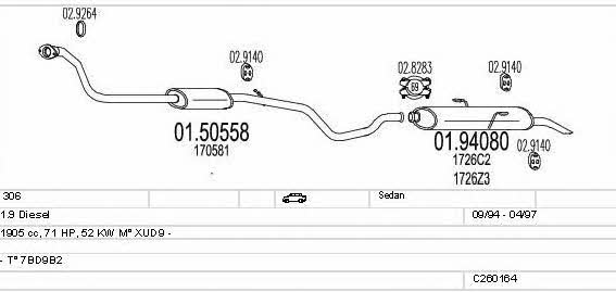  C260164006063 Exhaust system C260164006063