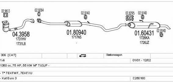 Mts C260180006079 Exhaust system C260180006079 C260180006079 Mts Exhaust system
