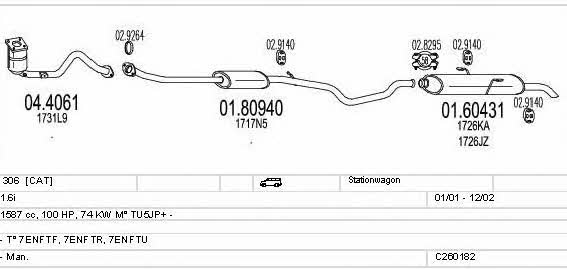 Mts C260182006081 Exhaust system C260182006081 C260182006081 Mts Exhaust system