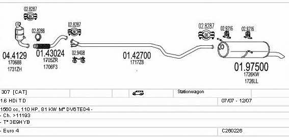 Mts C260226006125 Exhaust system C260226006125 C260226006125 Mts Exhaust system