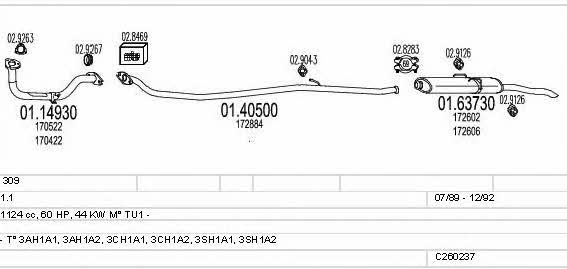 Mts C260237006135 Exhaust system C260237006135