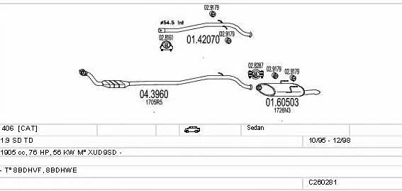  C260281006187 Exhaust system C260281006187