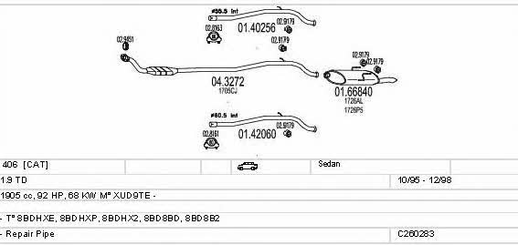 Mts C260283006189 Exhaust system C260283006189 C260283006189 Mts Exhaust system