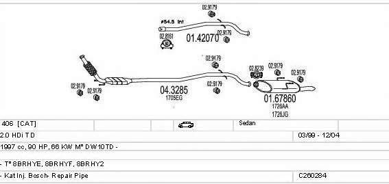Mts C260284006190 Exhaust system C260284006190 C260284006190 Mts Exhaust system