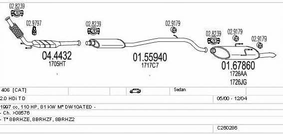 Mts C260286006193 Exhaust system C260286006193 C260286006193 Mts Exhaust system