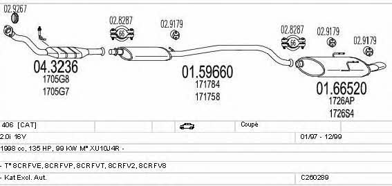 Mts C260289006197 Exhaust system C260289006197 C260289006197 Mts Exhaust system