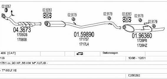 Mts C260292006200 Exhaust system C260292006200 C260292006200 Mts Exhaust system