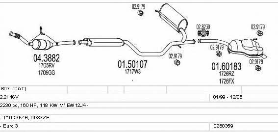 Mts C260359006274 Exhaust system C260359006274