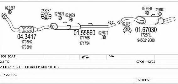  C260369006284 Exhaust system C260369006284