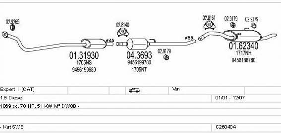 Mts C260404005539 Exhaust system C260404005539 C260404005539 Mts Exhaust system