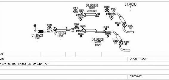 Mts C260412005548 Exhaust system C260412005548